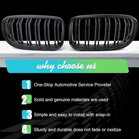 SHELITA Matte Black Kidney Grille Grill E90 Sport Double Slats Front Grille for BMW E90 323i 328i 328xi 335d 335i 335xi 2009-2011 in Saudi Arabia