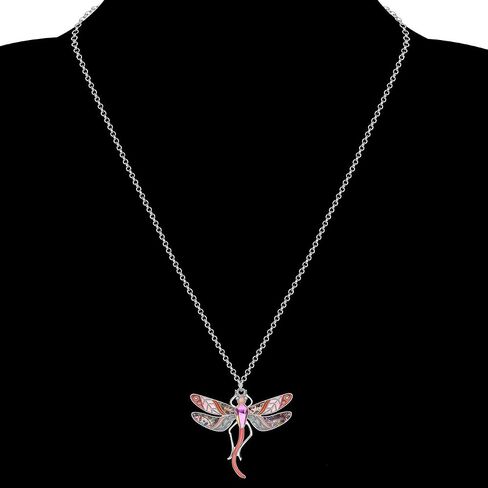 BONSNY Statement Enamel Rhinestone Dragonfly Necklaces Pendant Original Design Gifts for Women Nature lover Jewelry in Kuwait
