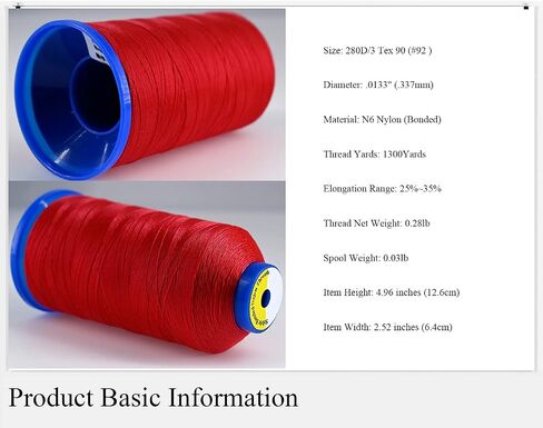 Selric [1300Yards / 26 Colors Available] Tex 90 Bonded Nylon Thread for Leather Sewing 280D/3 T90#92 Heavy Duty Upholstery Thread for Leather and Other Heavy Fabric（Grass Green） in Saudi Arabia