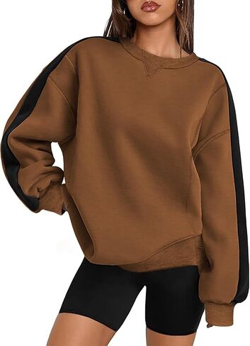 Zeagoo Womens Sweatshirt Long Sleeve Color Block Fleece Hoodies Fall Casual Crewneck Pullover Tunic Tops 2025 in Saudi Arabia