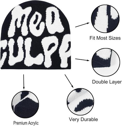 Y2k Graphic MEA Beanie Women Men, Ideal Gift Winter Culpa Hat in Saudi Arabia