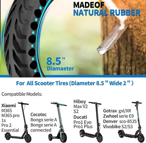 50/75-6.1 Scooter Tire for Gotrax Replacement Tire,Solid Tire for Gotrax GXL V2/XR and Xiaomi Pro 2/M365 Pro,8.5 inche Electric Scooter Tire Replacement with Installation Tools (Red) in Saudi Arabia