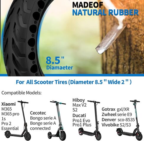 50/75-6.1 Scooter Tire for Gotrax Replacement Tire,Solid Tire for Gotrax GXL V2/XR and Xiaomi Pro 2/M365 Pro,8.5 inche Electric Scooter Tire Replacement with Installation Tools (Red) in Saudi Arabia