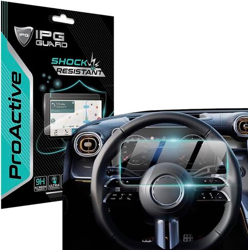 IPG ProActive for Mercedes 2021-2023 GLC CLASS AMG GLC 43 COUPE GLC 300 4MATIC COUPE 10.25" Navigation 9H Hardness Screen Protector High Clarity Anti Scratch Smudge Nano Technology Guard for GLC Class in Saudi Arabia