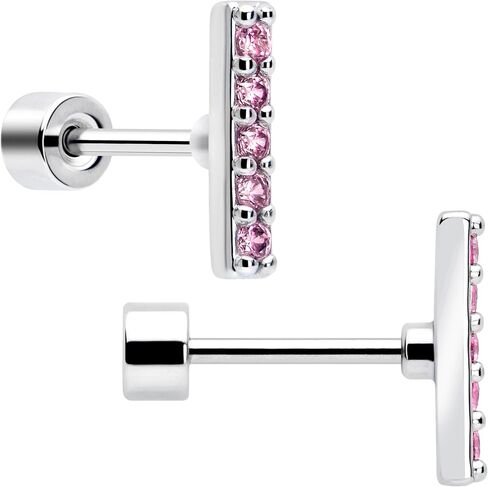 Body Candy Flat Back Earrings Studs - 3 Pairs of Stylish Surgical Stainless Steel Flat Back Earrings for Women - Sparkly CZ Stud Earrings Set for Women Men for Earlobes and Cartilage Hypoallergenic in Kuwait