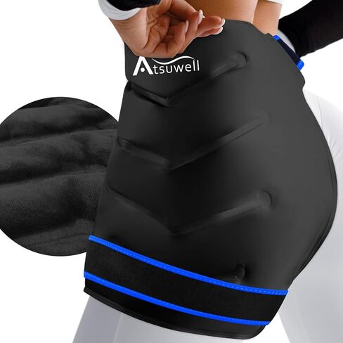 Atsuwell XL حزمة ثلج الورك بعد الجراحة، حزمة جل باردة لتخفيف آلام التهاب الجراب الورك، حزمة ثلج لجراحة استبدال الورك، ضغط بارد مبطن بالقطيفة الناعمة لإصابات الورك، والالتهاب، والتورم in Kuwait