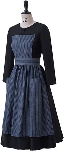 Sound of Music Costume Maria Nun Costume Victorian Maid Dress Apron Colonial Village Woman Costume in Kuwait