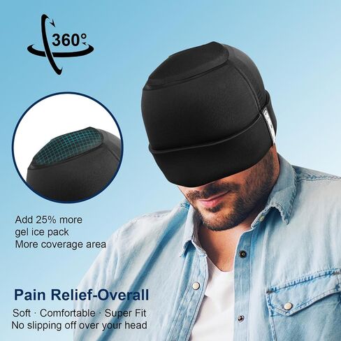 Migraine Relief Cap, Headache Relief Hat, Migraine Ice Head Wrap, Ice Pack Face Mask, Add Double Layers & Overhead Design, Hot and Cold Therapy for Tension, Sinus, Cluster, Puffy Eyes & Stress Relief in Saudi Arabia