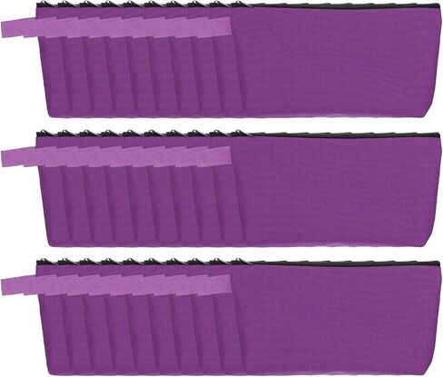 uxcell Canvas Makeup Bags, 30 Pcs Travel Cosmetic Bags Bulk, Multipurpose Plain Toiletry Zipper Pouches Blank DIY Craft Bags Pencil Bag for Women Teens, Purple in Kuwait