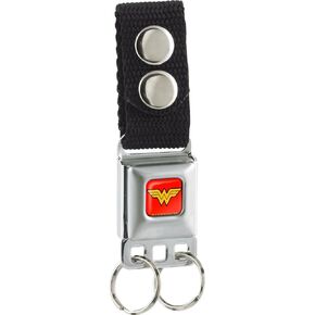Buckle-Down Keychain-Wonder Woman Logo Full Color Red