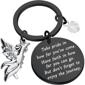 FUSTMW Phoenix Keychain Gifts Inspirational Phoenix Bird Gifts Rising Phoenix Gift Phoenix Charm Pendant Jewelry