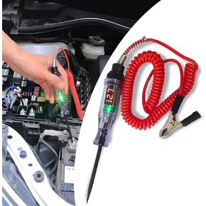 Pack-1 Car Circuit Tester, Test Pen with Display, Line Tester Replacement, Detector with ABS Handle, Automotive Repair Tools, Universal for Most Cars, Trucks, SUVs (Red #6V/12V/24V)