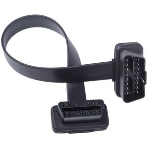 16 Pin OBD2 Angled Male to Angled Female Connector Diagnostic Extender Adapter Diagnostic Connector Cable OBD Diagnostic Extension Cable 30CM for Car Truck Scan Tool