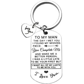 To My Man Keychain Valentines Gifts: key chains for Men Son Him Birthday Anniversary