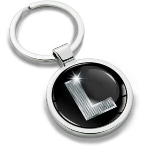 Initial Keychain A to Z Trendy Chain Alphabet Name Womens Mens Personalized Stainless Steel Jewelry Gift Key Ring Letter L KK 12