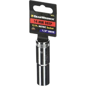 GEARWRENCH 1/2" Drive Deep Metric Socket 14mm, 12 Point - 80785