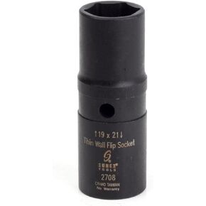 Sunex 2708 1/2-Inch Drive 19-Mm By 21-Mm Deep Thin Wall Flip Socket