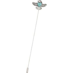 Alilang Vintage Bohemian Turquoise Eagle Hat Pin Bird Animal Jewelry Lapel Stick Pin Cardigan Scarf Tie Pin, 5in, 1Pin Eagle