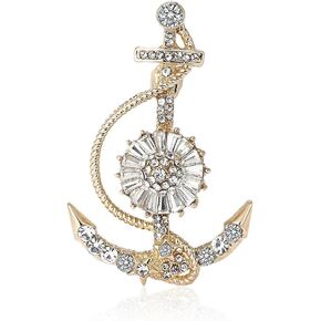Anchor Brooch Pins for Women, Ocean Anchor Brooch Pin, Cute Nautical Anchor Brooch Lapel Pin, Bohemian Beach Anchor Brooches Pins for Women Hat Bag Suit Dress Accessories Jewelry