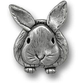 Pewter Bunny Rabbit Lapel Pin - Rabbit Gifts for Women - Rabbit Brooch - Handcrafted in the USA – Bunny Rabbit Brooch – Fine Pewter