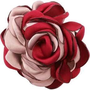 Large Rose Flower Brooches for Women Dainty Satin Fabric Pearl Brooch Bohemian Elegant Rose Floral Lapel Pins Dress Suit Ceremony Clothes Accessories Prom Dress Jewerly