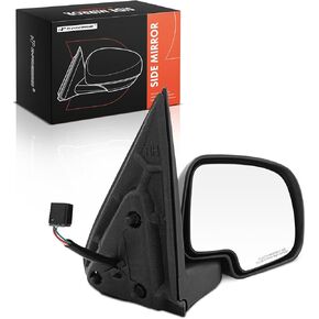 A-Premium Right Passenger Side Mirror - Compatible with Chevy & GMC Models, Silverado Sierra 1500 2500, 1999 2000 2001 2002 - Non-Heated, Power Glass Adjust, Chrome - Outside Rear View Door Mirror