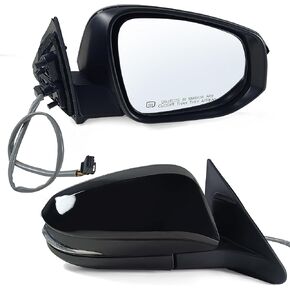 Right Passenger Side Mirror Assembly Fits 2014-2019 Toyota Highlander With Power Glass Heated Turn Signal and Blind Spot without Puddle lights Match Black Replace TO1321361(7Pins) in Saudi Arabia