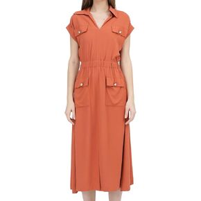 G-Ochre Woven Flared Dress for Women 2025, Casual Style Perfect for Daily Outings and Summer Adventures