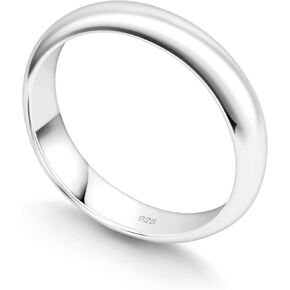 KEZEF Sterling Silver Wedding Band Ring for Men and Women Wedding Bands for Her, Wedding Band for Women and Men, 2mm Thin to 4mm Wide Silver Ring