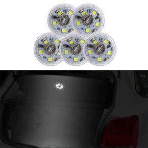 Muslogy Automotive Interior Adhesive Led Light 5 Pcs Pack,Touch Switch Light and Sensor Light,Portable Night Reading Light Car Interior with Button Battery