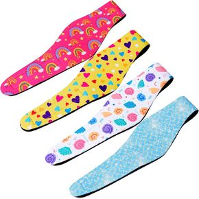 6 Pcs Swimming Headbands for Kids, Adjustable Swimming Ear Protection Bands Cute Cartoon Waterproof Swim Headbands for Girls Swimmers Age 1-5, Head Circumference 17.30-19.20 Inch