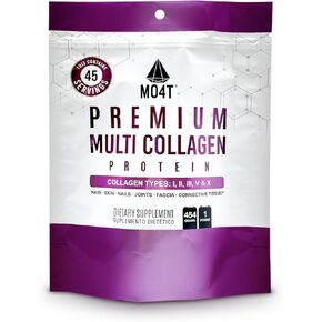 MO4T Premium Multi Collagen Powder -Type 1,2,3,5,10 -Sugar-Free, Keto-Friendly -10.58 Oz
