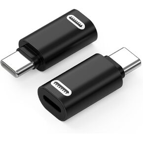 MoKo Lightning Female to USB C Male Adapter 2 Pack, Lightning to USB C Converter for iPhone 15 Series, iPad Pro/Air, iPhone to USB C Adapter for Fast Charging/Data Transfer, NOT for Audio/OTG, Black