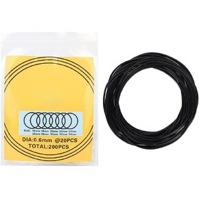 Watch Back Cover Seal Gaskets, 200pcs O-ring Waterproof Rubber Seal Watch Back Cover Seal Gaskets Repairing Tool Watch Accessories(0.6mm waterproof ring)