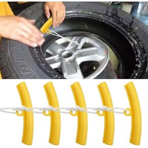 5PCS Car Tire Changing Rim Protector, Tire Changer Guard Edge Savers, Fixing Tire Rim Protective Cover for Wheel Scratch Prevention, Car Accessories for Motorcycle SUV (Blue)