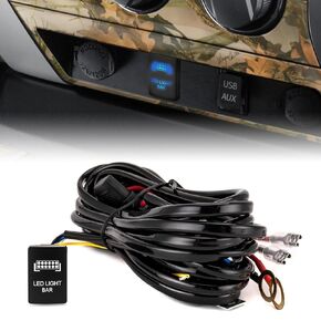 WeiSen LED Wiring Harness Kit, LED Light Bar Push Button Switch Compatible with Toyota 4Runner 2010-2024, Fit Sequoia 2008-2024, Fit Highlander 2008-2024, Fit Tacoma 2012-2024, Fit Tundra 2008-2024