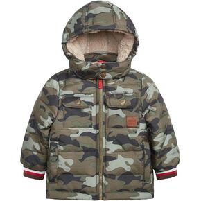 LONDON FOG Boys' Heavyweight Winter Puffer Coat with Sherpa-Lined Hood and Chest Pockets