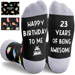 HAPPYPOP 23rd Birthday Gifts Socks Ideas - Gifts for 23 Year Old Women Men Best Gifts for 23 Year Old Male Female