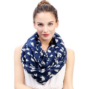Lina & Lily Bunny Rabbit Print Women's Infinity Scarf Lightweight