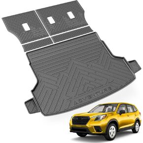 KUST Full Set Floor Mats for 2025 Subaru Forester, All Weather Floor Liners Cargo Mat Back Seat Protector for Forester Accessories TPE Rubber Trunk Mat High Side