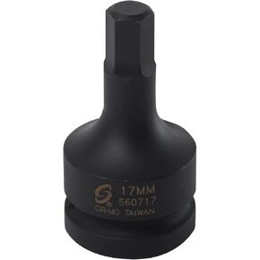 SUNEX TOOLS 560717 1-Inch Drive 17mm Hex Driver Socket