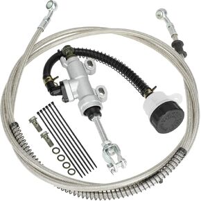 YOXUFA Rear Brake Master Cylinder Reservoir Hose Line for 90cc 110cc 125cc 150cc 200cc 250cc Arctic Cat Suzuki Chinese ATV Quad Pit Dirt Bike Yerf Dog Helix Coleman Go Kart Cart Buggy Motorcycle Parts