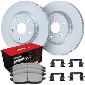 R1 Concepts Front Brakes and Rotors Kit |Front Brake Pads| Brake Rotors and Pads| Optimum OEp Brake Pads and Rotors |Hardware Kit|fits 2011-2022 Dodge Durango; Jeep Grand Cherokee, Grand Cherokee WK