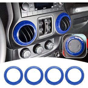 4PCS Center Console Dash Air Conditioner Vent Cover Trim Interior Accessories Compatible with Jeep Wrangler JK JKU 2011-2018 (Red)
