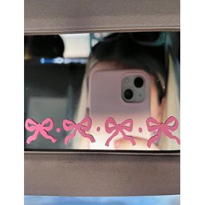 Pink Bow Car Pink Bow Car Decal, Coquette Bows Cars Rear View Mirror Stickersr Decal, Coquette Bows Cars Rear View Mirror Stickers (Bow)