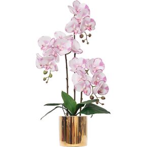 Artificial Orchid Flowers Set Real Touch Faux Flower in Vase Faux Butterfly Orchid Lifelike Orchid Arrangement for Wedding Home Office Party Hotel Decoration