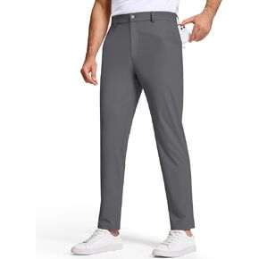 Men Golf Pants 30" Inseam 5 Pockets Slim Fit Stretch Lightweight Quick Dry Dress Chino Trousers for Work Casual
