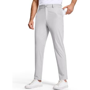 Men Golf Pants 30" Inseam 5 Pockets Slim Fit Stretch Lightweight Quick Dry Dress Chino Trousers for Work Casual