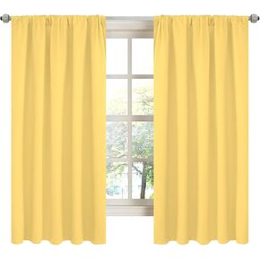 LA PALMA Rod Pocket Blackout Curtains for Living Room Darkening Light Blocking Thermal Insulated Noise Reducing Privacy Window Drapes for Bedroom Draperies Pack of 2 Panels
