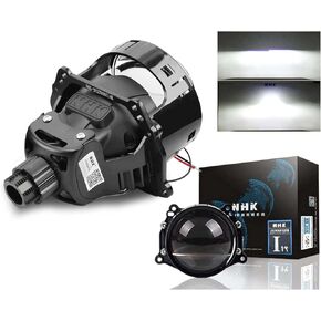 YUFANYA 3.0inch NHK Bi led Projector Lens with Dual Reflector Headlight Retrofit Kit-120W 26,000LM 6000K White Focus Beam Clear Cut Off Line fit Car Headlight